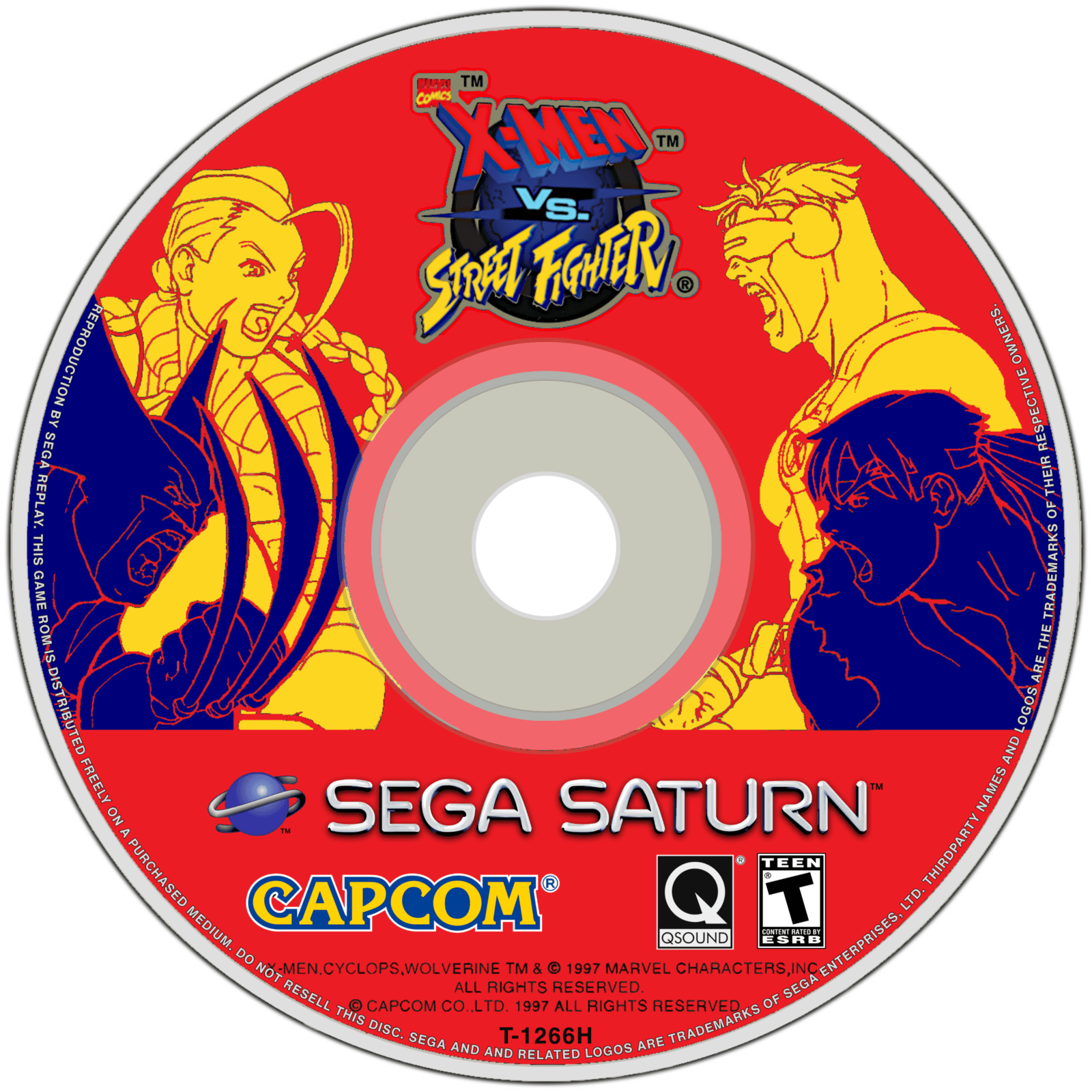 x men vs. street fighter disc art