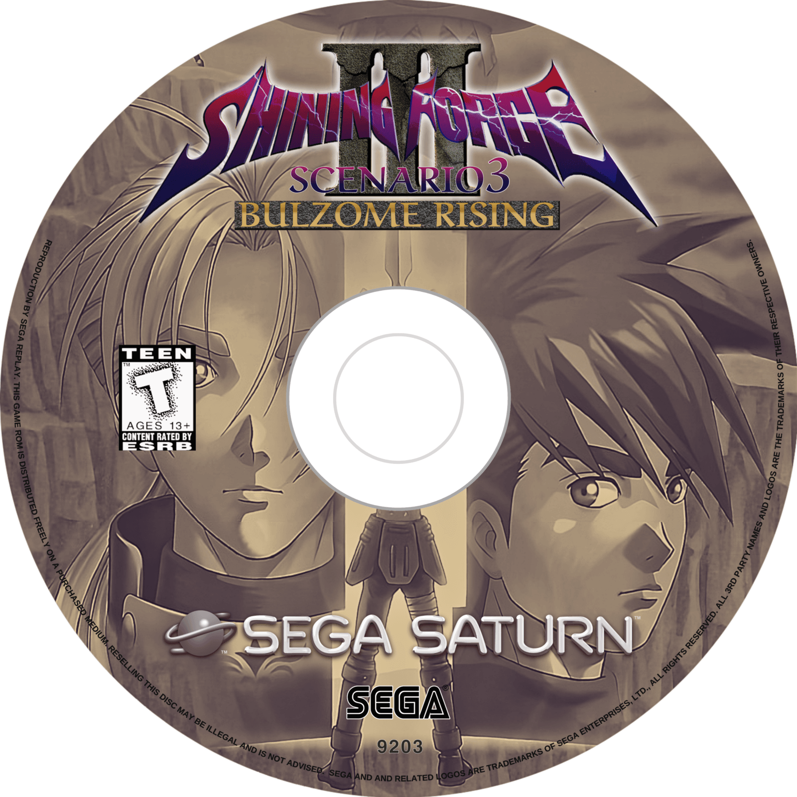 shining force 3 scenario 3 v.3 disc art