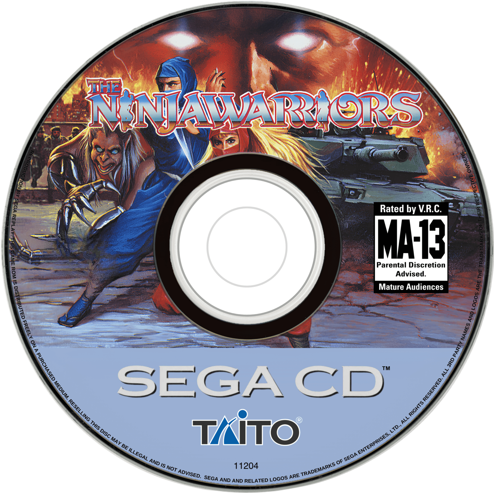 the ninja warriors disc art